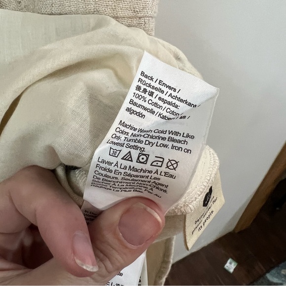 Madewell V Neck Button Down Linen Blend Romper - Picture 12 of 13